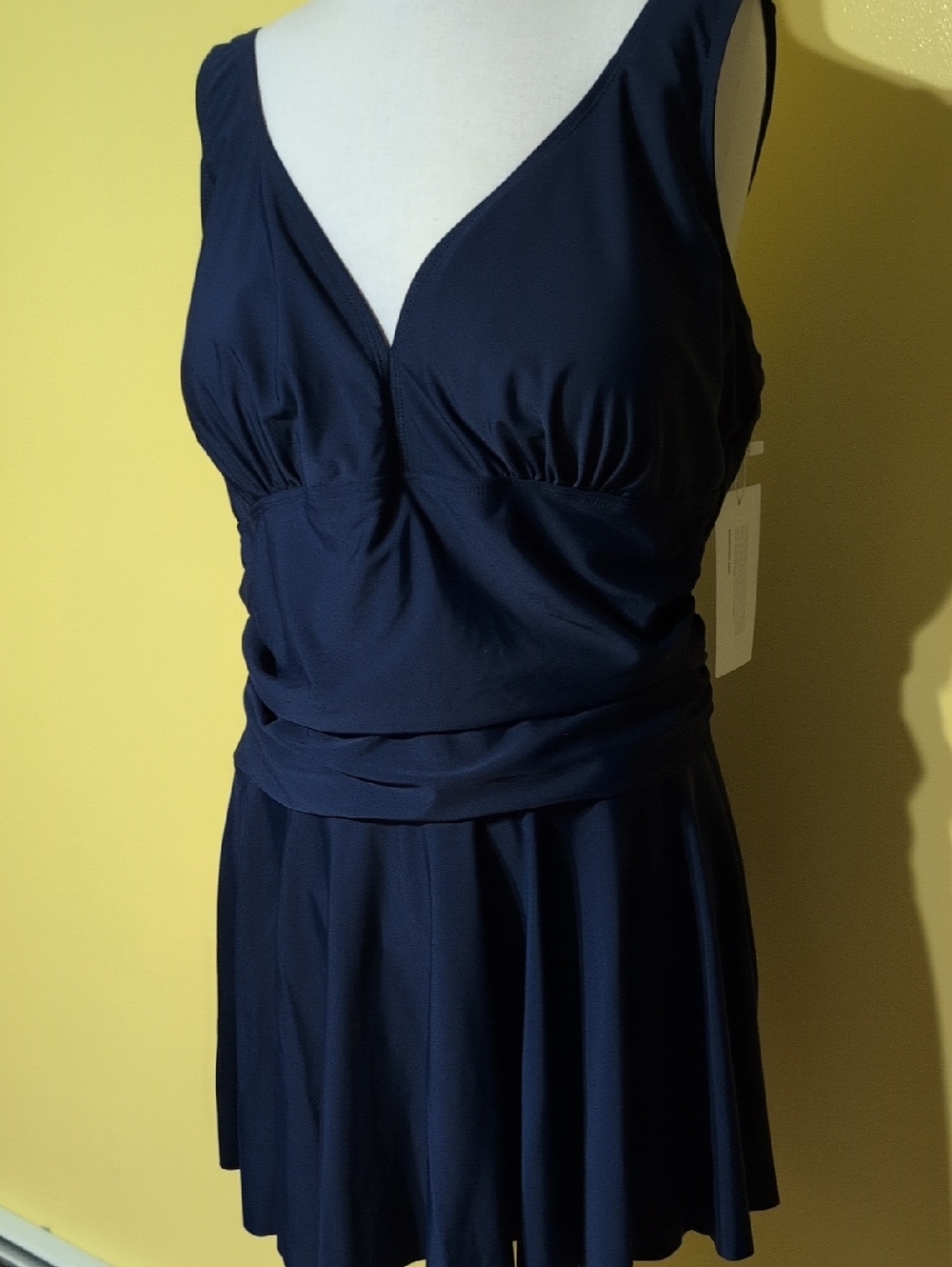 BloomChic Navy Blue V-Neck Bathing Suit - Picture 6 of 8